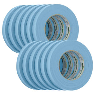 FrogTape CP 250 Medium-High Adhesion Masking Tape - 18MM x 55M x 12-Pack - Light Blue - Rated f/250°F