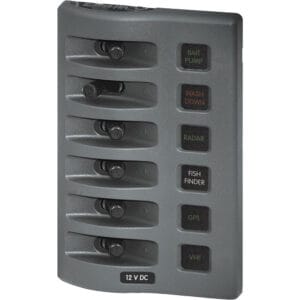 Blue Sea 4306 WeatherDeck Water Resistant Fuse Panel - 6 Position - Grey