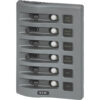 Blue Sea 4376 WeatherDeck Water Resistant Circuit Breaker Panel - 6 Position - Grey