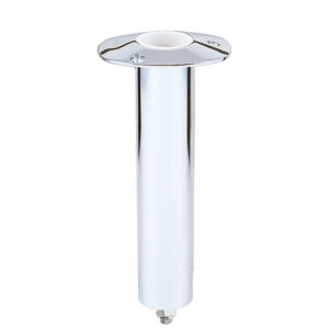 Lee's 0° Stainless Steel Swivel Base Flush Mount Rod Holder - Extra Long Tube 2.25" OD X 14.5" Tube