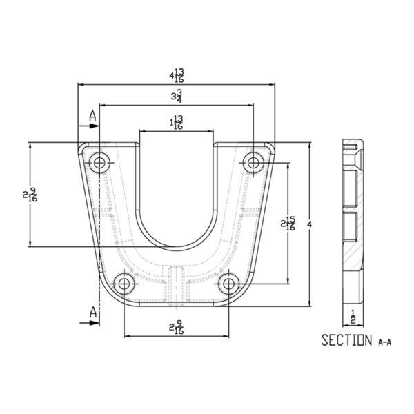 TACO Stainless Steel Mounting Bracket f/Side Mount Table Pedestal - Image 2