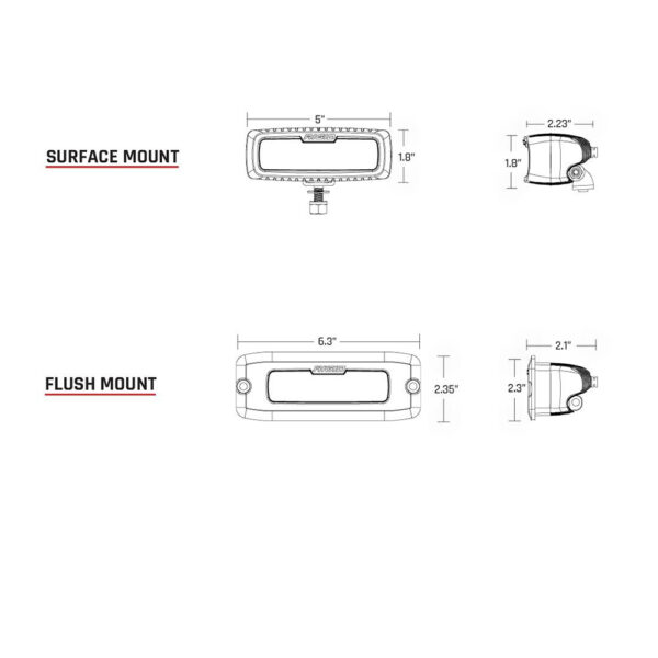 RIGID Industries SR-Q PRO Back Light Kit - Flush Mount Diffused - Pair - Black - Image 2