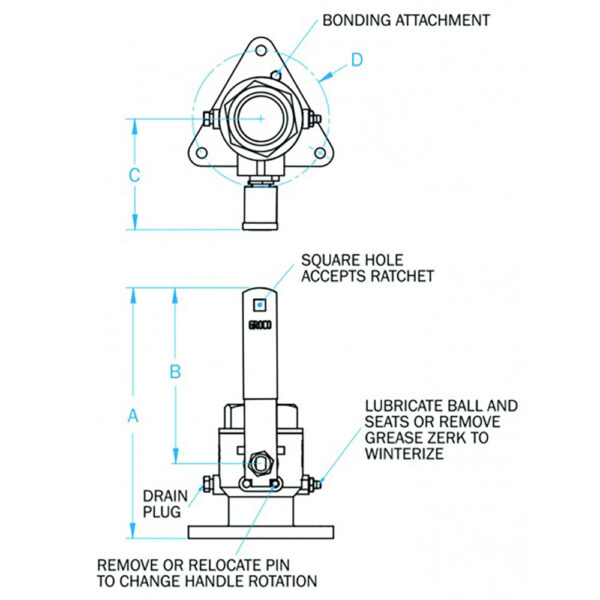 GROCO 2" Bronze Tri-Flanged Ball Valve/Seacock - Image 2