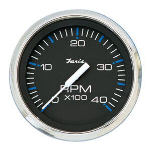 Faria Chesapeake Black 4" Tachometer - 4000 RPM (Diesel)