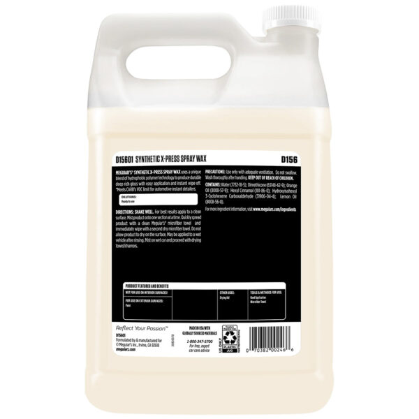 Meguiar's Synthetic X-Press Spray Wax - 1 Gallon - Image 2