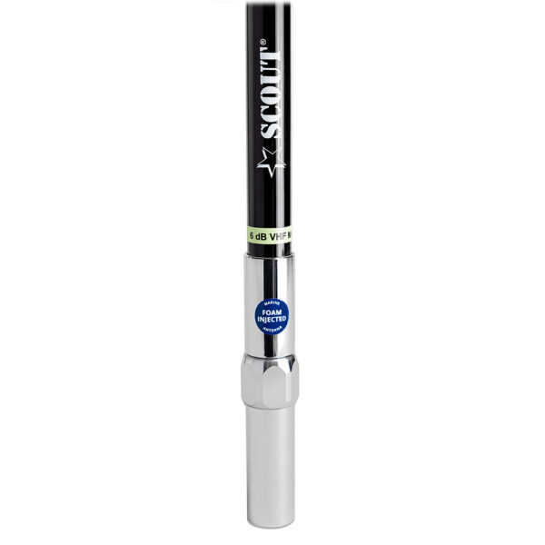 Scout 8' QuickFit Black VHF Antenna w/5M Cable + FME Quick 6 Foam Filled 6db Solid Brass & Copper Element - Image 2