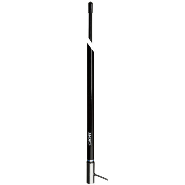 Scout 8' Black VHF Antenna 6dB Stainless Steel Ferrule w/5M RG-58 Coax Includes PL-259 KS-42 - Image 2