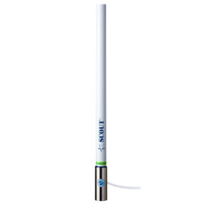 Alternative view of Scout 8' White VHF Antenna 6dB Heavy Stainless Steel Ferrule w/6M RG-8x Includes PL-259 Heavy Duty Offshore Antenna KS-43