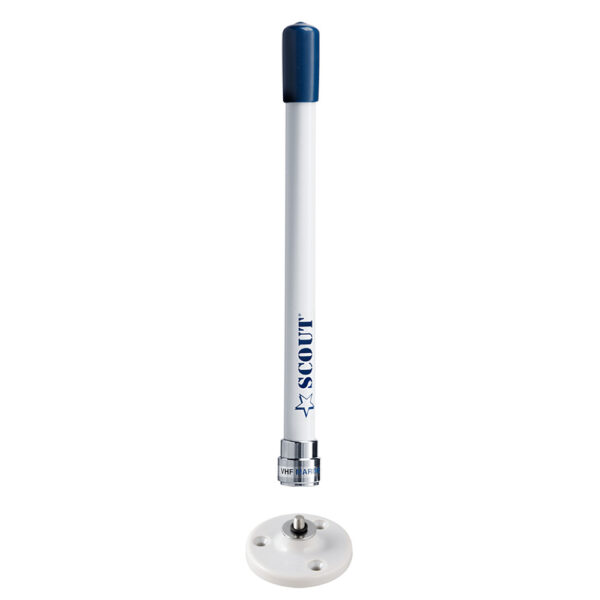 Scout 9" Stubby White VHF Antenna w/Quick Mount Includes 5M RG-58, Mount & Integrated Connector KS-10 - Image 2
