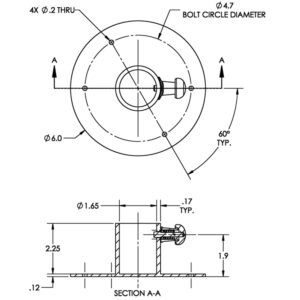 Alternative view of TACO Stainless Steel Table Base w/Locking Pin