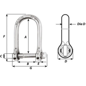 Alternative view of Wichard Self-Locking Large Opening Shackle - 8mm Diameter - 5/16"