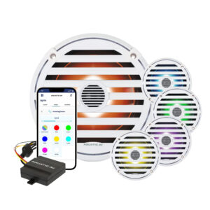 Alternative view of Aquatic AV ELITE 6.5" RGB Speakers - White - Pair