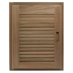 Whitecap Teak Louvered Door & Frame - Right Hand - 15" x 20"