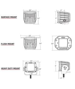 Alternative view of RIGID Industries D-Series Pro Dually Spot Surface Mount Pair - Midnight Edition