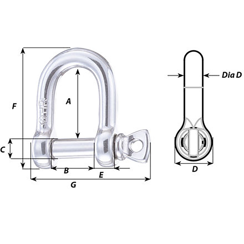 Wichard HR D Shackle - 14mm Diameter - Image 2