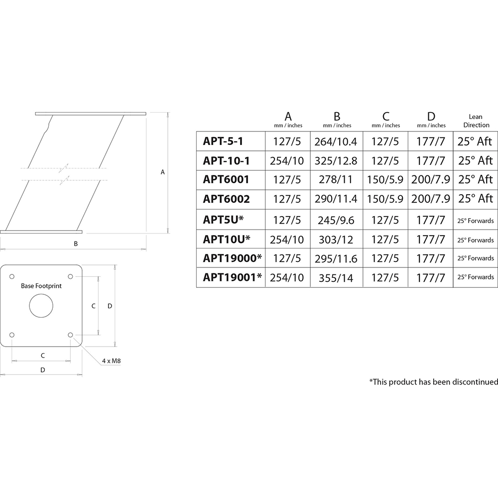 Scanstrut APT6002 Aluminum PowerTower® Open Array Radar Mount - 6" Aft Leaning - Image 4