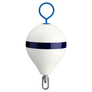 Alternative view of Polyform 13.5" CM Mooring Buoy w/Galvanized Iron - White Blue Stripe