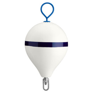 Alternative view of Polyform 17" CM Mooring Buoy w/Galvanized Iron - White Blue Stripe