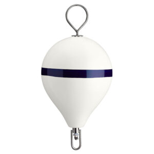 Alternative view of Polyform 17" CM Mooring Buoy w/SS Iron - White Blue Stripe