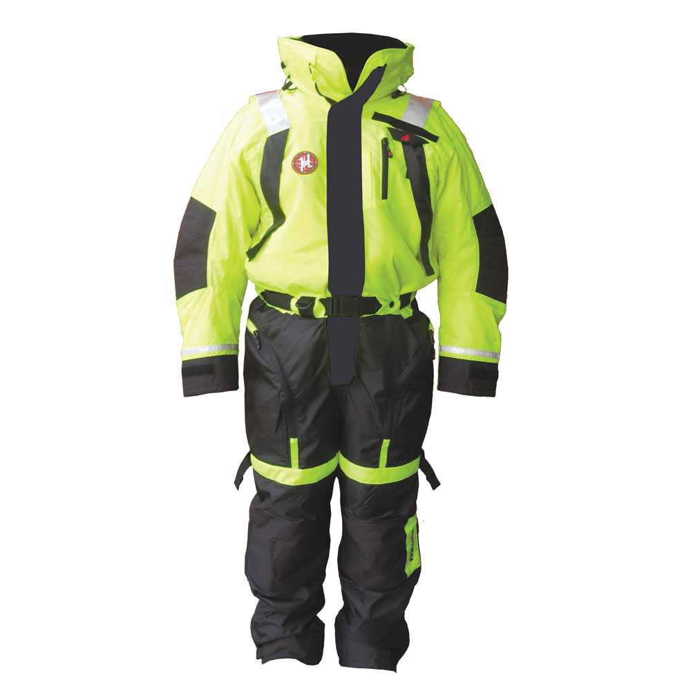 First Watch AS-1100 Flotation Suit - Hi-Vis Yellow - XXL - Image 3