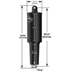 Alternative view of Lenco 12V 1-1/4" Stroke 5 Lobe Actuator - 5/16" - 3/8"