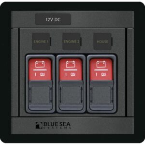 Alternative view of Blue Sea 1148 Remote Control Panel w/(3) 2145 Remote Control Contura Switch