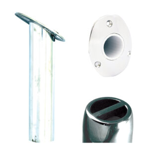 Alternative view of Tigress Oval Head SS Gunnel Mount Rod Holder - 30° - 9"