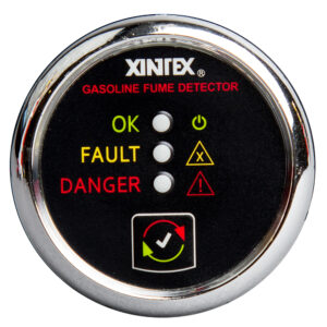 Alternative view of Fireboy-Xintex Gasoline Fume Detector - Chrome Bezel - 12/24V