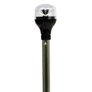 Alternative view of Attwood LightArmor All-Around Light - 12" Aluminum Pole - Black Vertical Composite Base w/Adapter