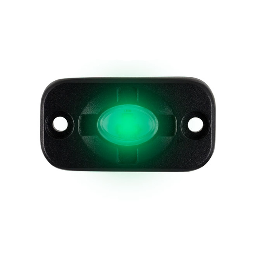 HEISE Auxiliary Accent Lighting Pod - 1.5" x 3" - Black/Green - Image 2