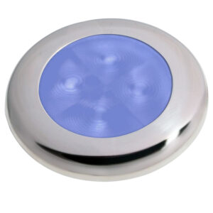 Alternative view of Hella Marine Polished Stainless Steel Rim LED Courtesy Lamp - Blue