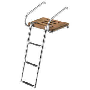 Alternative view of Whitecap Teak Swim Platform w/3-Step Telescoping Ladder f/Boats w/Inboard/Outboard Motors