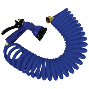 Alternative view of Whitecap 50' Blue Coiled Hose w/Adjustable Nozzle