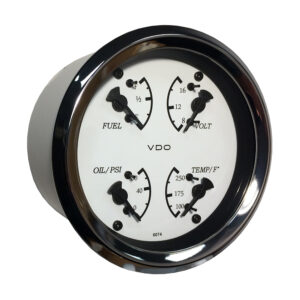 Alternative view of VDO Cockpit Marine 85mm (3-3/8") 4 in 1 Gauge - White Dial/Bezel