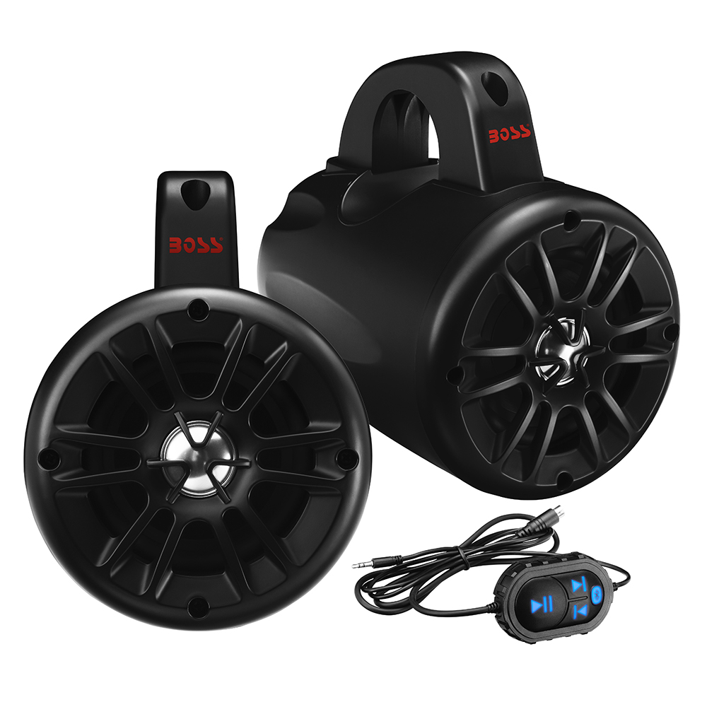 Boss Audio 4" BM40AMPBT Amplified Waketower Speakers - Matte Black - 500W - Image 2