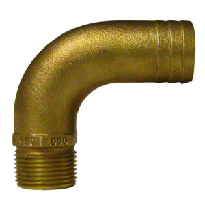 Alternative view of GROCO 1-1/2" NPT x 1-3/4" ID Bronze Full Flow 90° Elbow Pipe to Hose Fitting