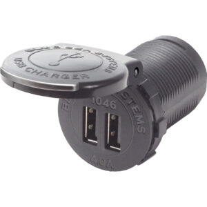 Alternative view of Blue Sea 1046 48V Dual USB Charger Socket Mount