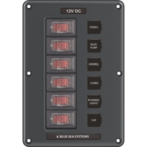Alternative view of Blue Sea 4322 Circuit Breaker Switch Panel 6 Position - Gray