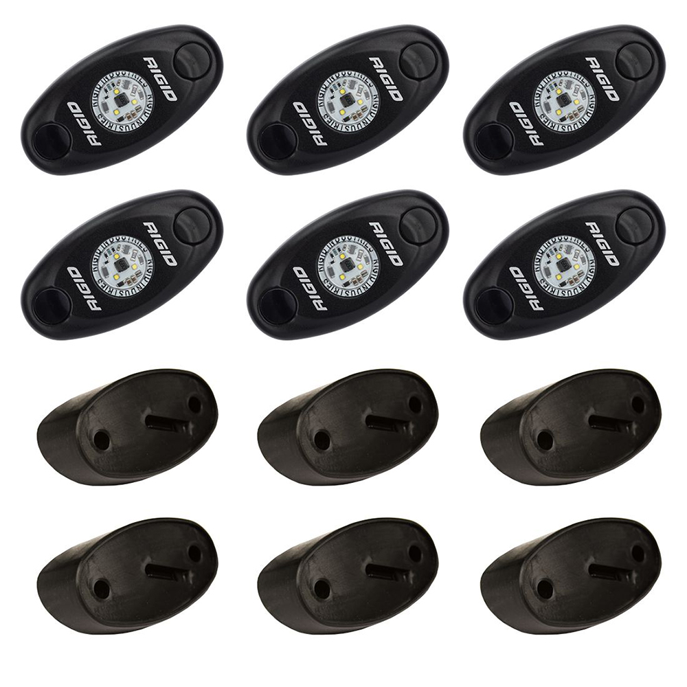 RIGID Industries A-Series Rock Light Kit - 6 Blue Lights - Black - Image 3