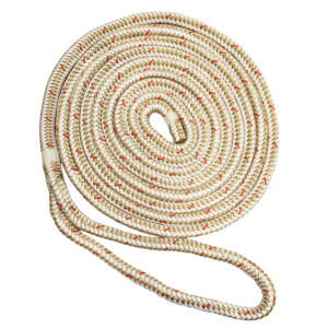 Alternative view of New England Ropes 3/4" Double Braid Dock Line - White/Gold w/Tracer - 35'