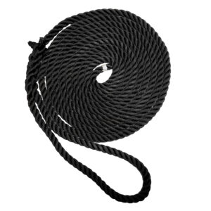 Alternative view of New England Ropes 1/2" Premium 3-Strand Dock Line - Black - 35'