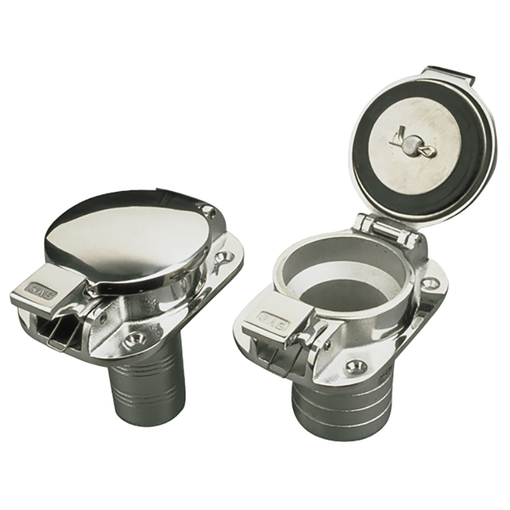 Sea-Dog Stainless Steel Flip Top Deck Fill - Gas - 2" Hose - Image 2