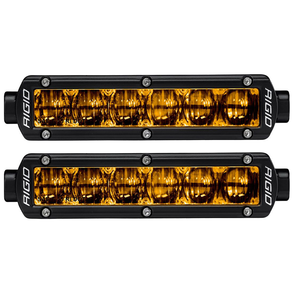 RIGID Industries 6" SR-Series SAE Compliant Fog Light - Black w/Yellow Light - Image 2