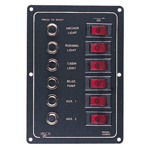 Alternative view of Sea-Dog Aluminum Circuit Breaker Panel - 6 Circuit