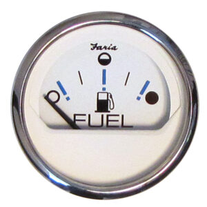 Alternative view of Faria Chesapeake White SS 2" Fuel Level Gauge - Metric (E-1/2-F)