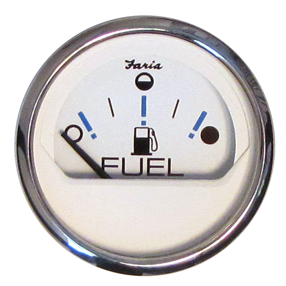 Faria Chesapeake White SS 2" Fuel Level Gauge - Metric (E-1/2-F) - Image 2