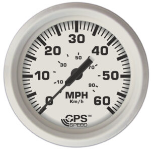 Alternative view of Faria Dress White 4" GPS Speedometer - 60 MPH
