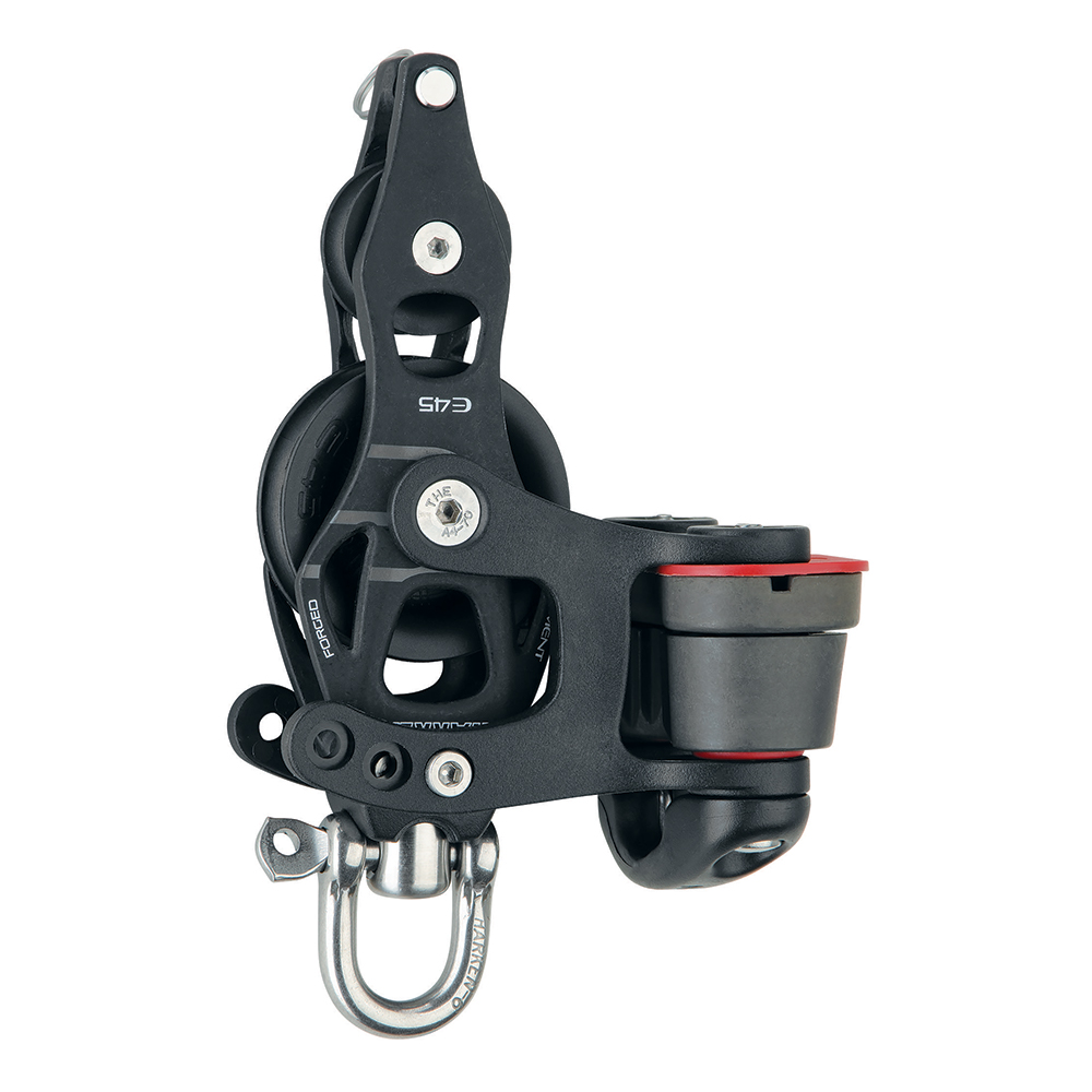 Harken 45mm Single Aluminum Element Fiddle Block w/Swivel, Becket & 150 Cam Cleat - Image 2