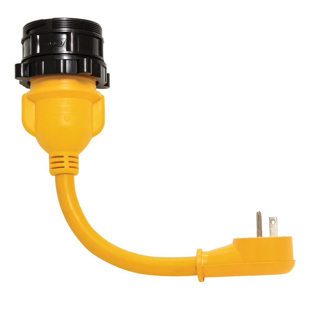 Camco PowerGrip Locking Adapter - 15A/125V Male to 30A/125V Female Locking - Image 3
