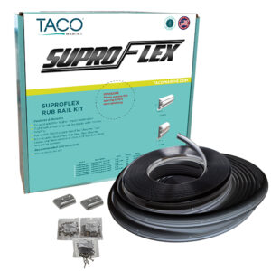 Alternative view of TACO SuproFlex Rub Rail Kit - Black w/Flex Chrome Insert - 2"H x 1.2"W x 60'L